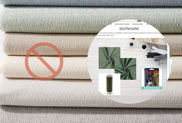 Stoffentafel en stofrestanten zijn tijdelijk niet beschikbaar